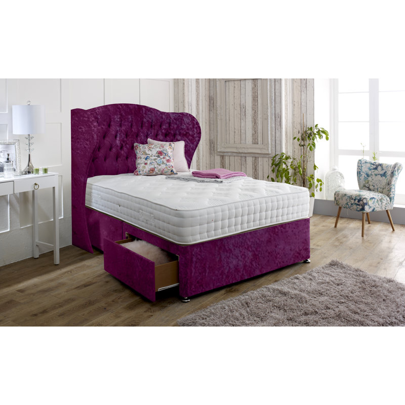Rosdorf Park Irizarry Upholstered Divan Bed and Headboard Wayfair.co.uk